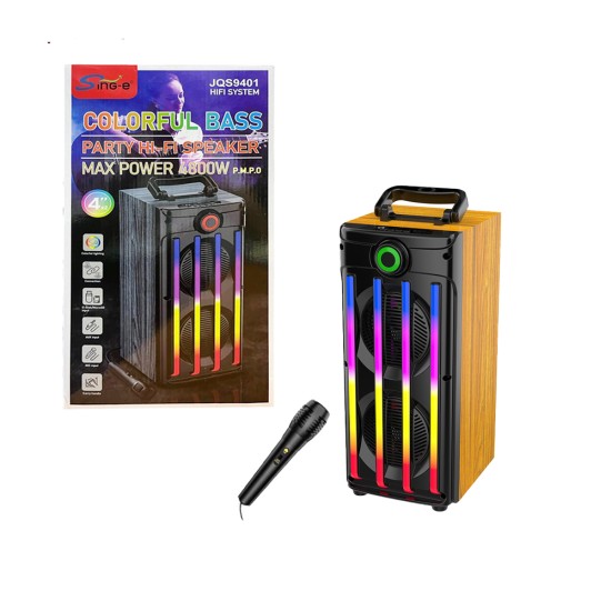 Sing-e Portable Wireless Speaker JQS9401 with Mic Brown